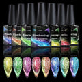 Private Label 7.5ml Sparkling Sequins Soak Off UV LED Flash Glitter  Reflective Glitter UV Cat Eye Gel Nail Polish