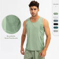 Euro Sizing Men's Breathable Mesh Sleeveless Muscle Shirts Active Gym Workout Tank Top Quick Dry Athletic Running Vest