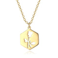 Minimalist Floral Necklace - 18k Gold Plated Stainless Steel Flower Pendant Jewelry for Women