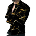 Men's Professional Full Sleeve Shirt Printed Hawaiian Beach Vacation Design Anti-Wrinkle for Autumn Season