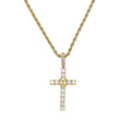 CN444  Skull Head Cross Pendant Brass CZ Claw Setting Men Hip Hop Necklace