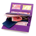 2023 New Arrival Large Matinee Soft Genuine Leather Purse with Inner Zip (Purple/Red/Pink/Blue) for Ladies/Women