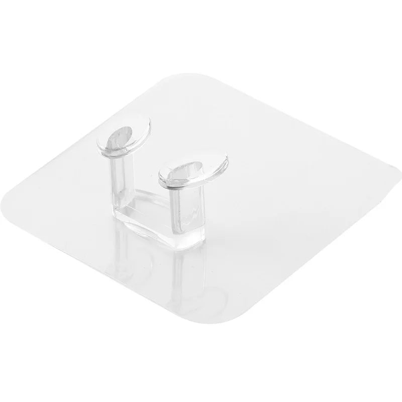 Transparent Non-Trace Plastic Wall Hook Power Plug Socket Holder Adhesive Bathroom Hanger for Living Room for Jewelry Tool