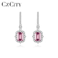 CZCITY Designer Popular Brand 925 Sterling Silver Wedding Long Dangle Gemstone Statement 2026 Jewelry Earring