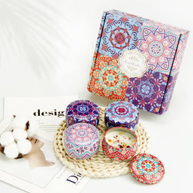Accept Custom Private Label 2.2 oz Portable Travel Soy Wax Scented Candles Gifts Set With Dry Flowers