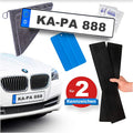Custom Adhesive License Plate Holder Frameless Black Weather-proof Number Plate Holder for Vehicles