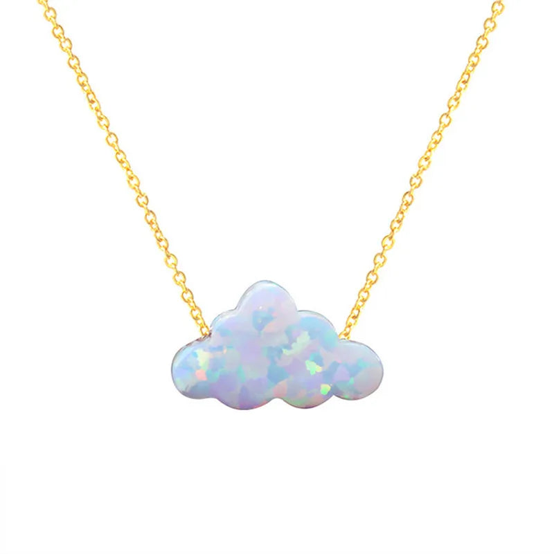 Funny Design Women Necklace Opal Pendant Necklace Cloud Necklace