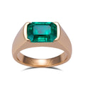 Messi Gems Custom Jewelry MSR-1233 18K Yellow Gold 2.2CT Lab Grown Emerald Ring