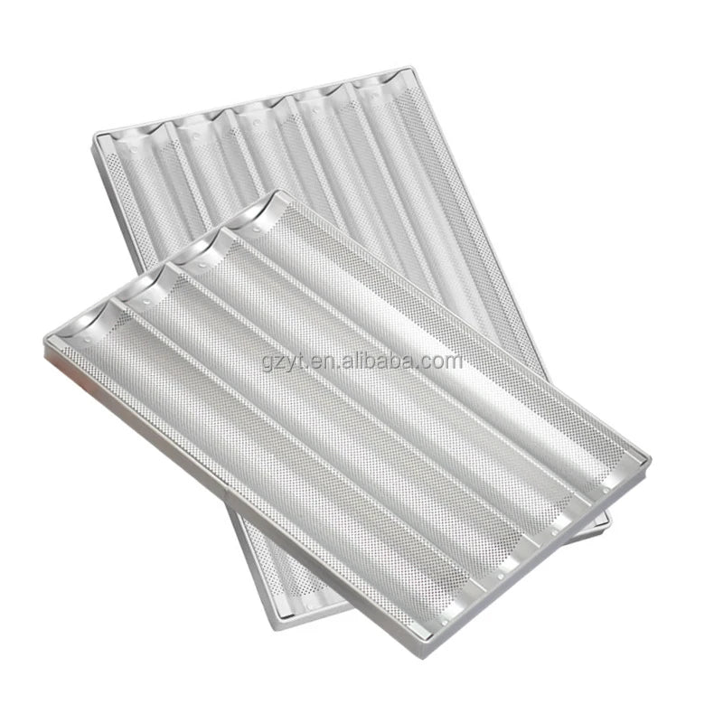 Wholesale High-quality Curved for baguette Tray Baguette Baking Pan Baking Aluminum Baking baguette Tray Pan