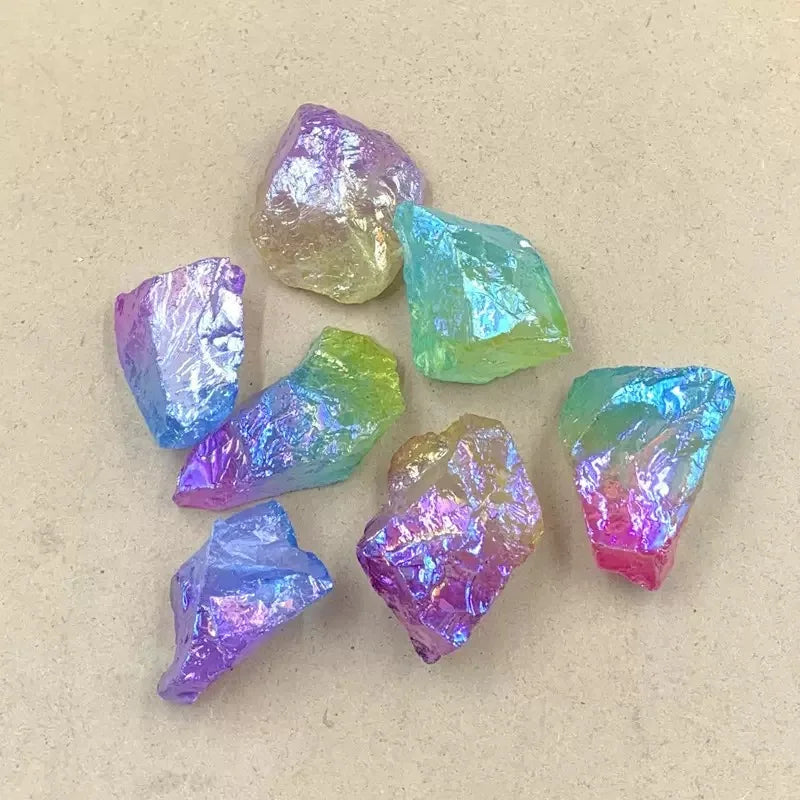 Dragon Breath Stone Seven-Color Natural Raw Crystal Mineral Ornament Feng Shui Style Flower Model Polished Engraving for Decor
