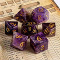 Polyhedral Amethyst Dice 7 Pieces Set Board Games Natural Stone DND Dice Set for Dungeons and Dragons Role Playing Table Game