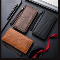 2024 Vintage Style Long Wallet Leather for Men Brown Men Leather Wallet Whole Sale Hot Sale Products Leather Wallet