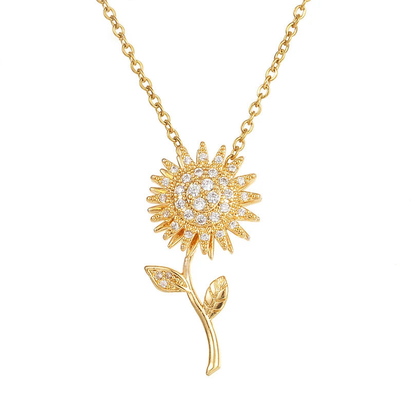 2025 New Wholesale Copper Inlaid Cubic Zirconia Rotating Pendant Necklace Fashion Necklace Jewelry Gift for Men Women