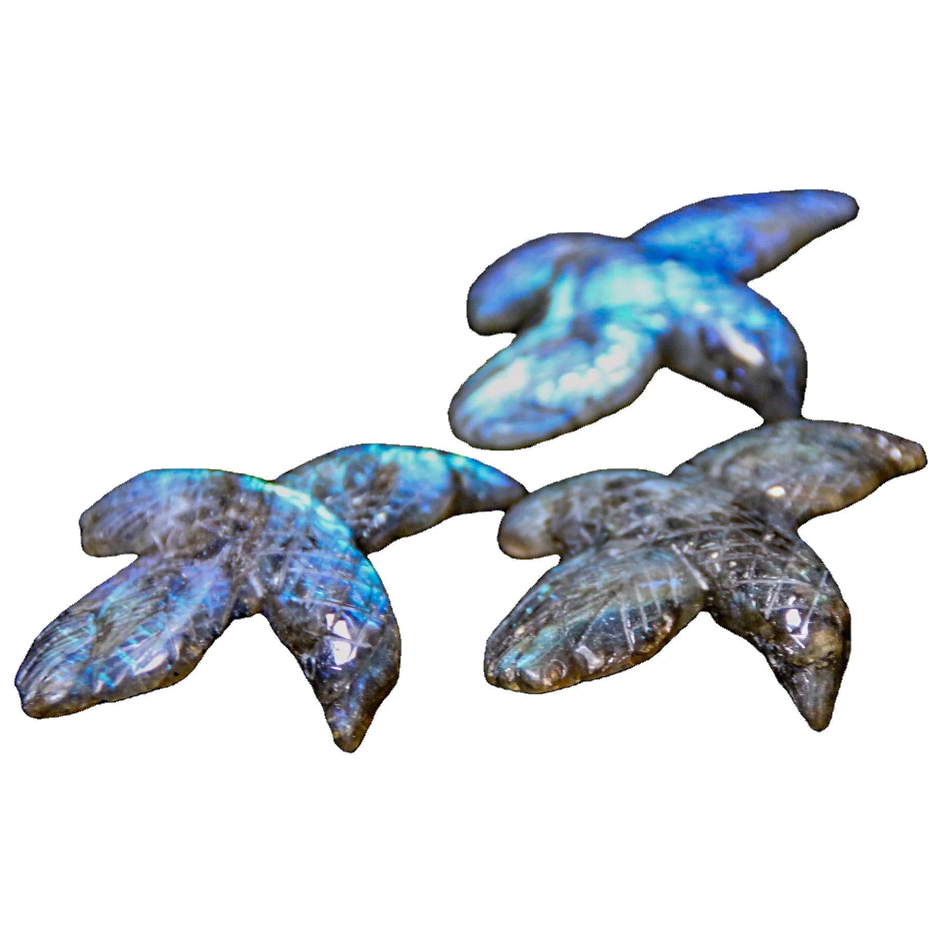 Huiying Chinese Factory Wholesale 64*48mm Labradourite Eagle Cravings Animal Craved Stone for Gift Precious Stone Crafts