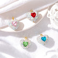 Wholesale Fashion Jewelry Making Charms Filled Zirconia Heart Shape Pendant 14K Gold Plated Jewelry Making Accessories