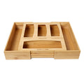 Aluminum Foil and Wax Paper Expandable Kitchen Drawer Organizer Bamboo Ziplock Bag Storage and Dispenser for Tool Organization