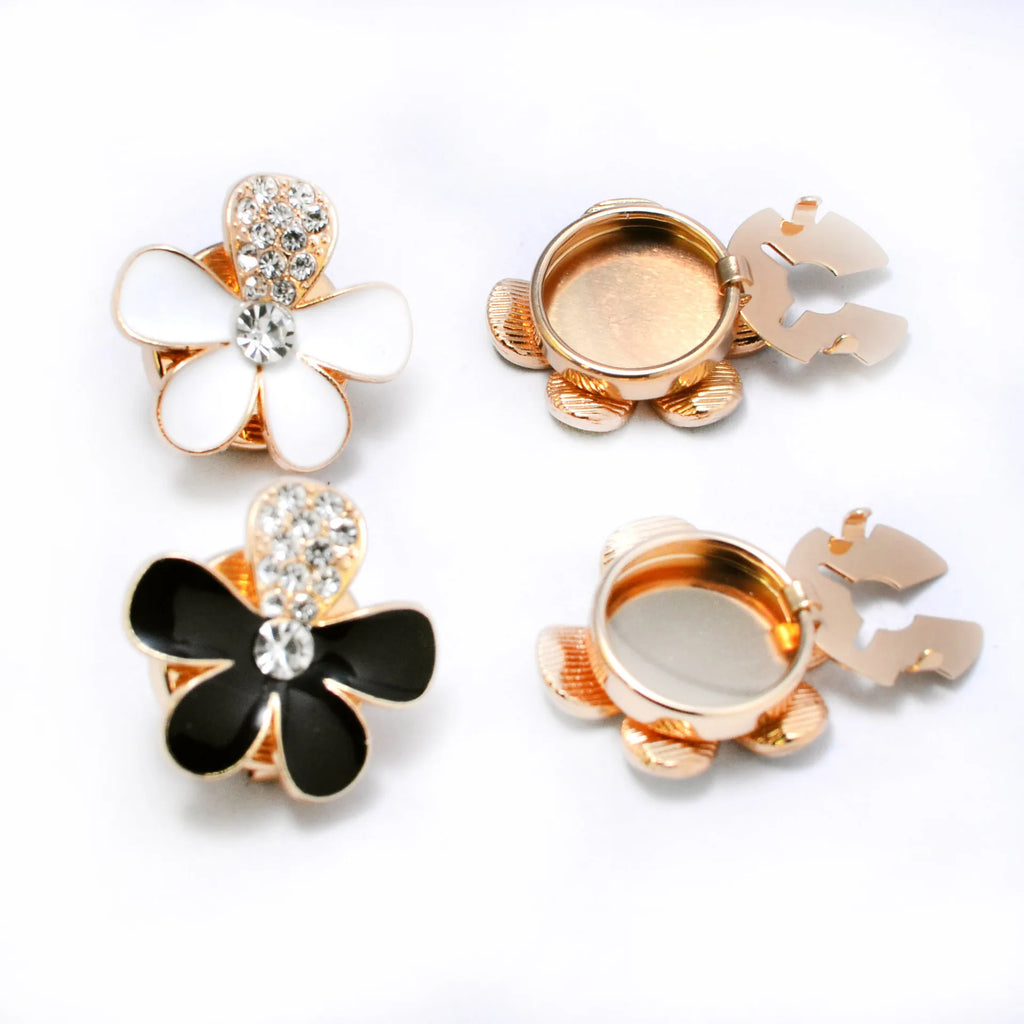 JFRB108 Flower Button Cover Cufflinks Fashion Jewelry Rhinestone Button Covers For Women Shirts