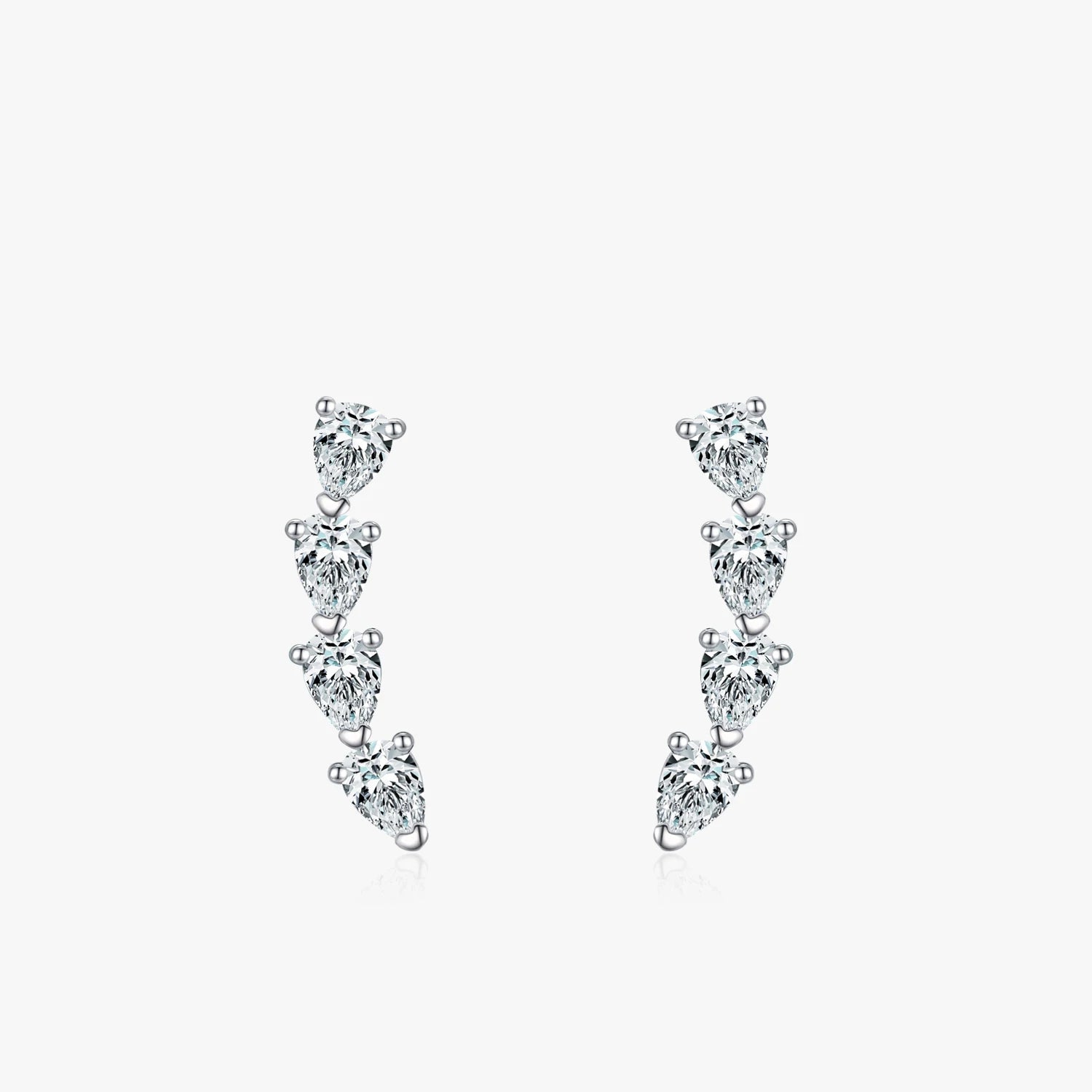 Ailmay Genuine 925 Sterling Silver Luxury Water Drop Shape Dazzling CZ Long Earrings for Women Wedding Fine Luxury Jewelry Gift