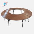 48inches Snake Shape Half Moon Plywood Folding Traditional Hotel Furniture Outdoor Wedding Dining Table