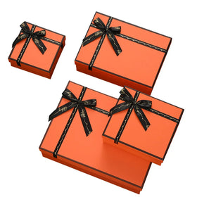 New Arrival Simple Elegant Telescope Gift Box Packaging Boxes with Matt Lamination and Ribbon for Socks
