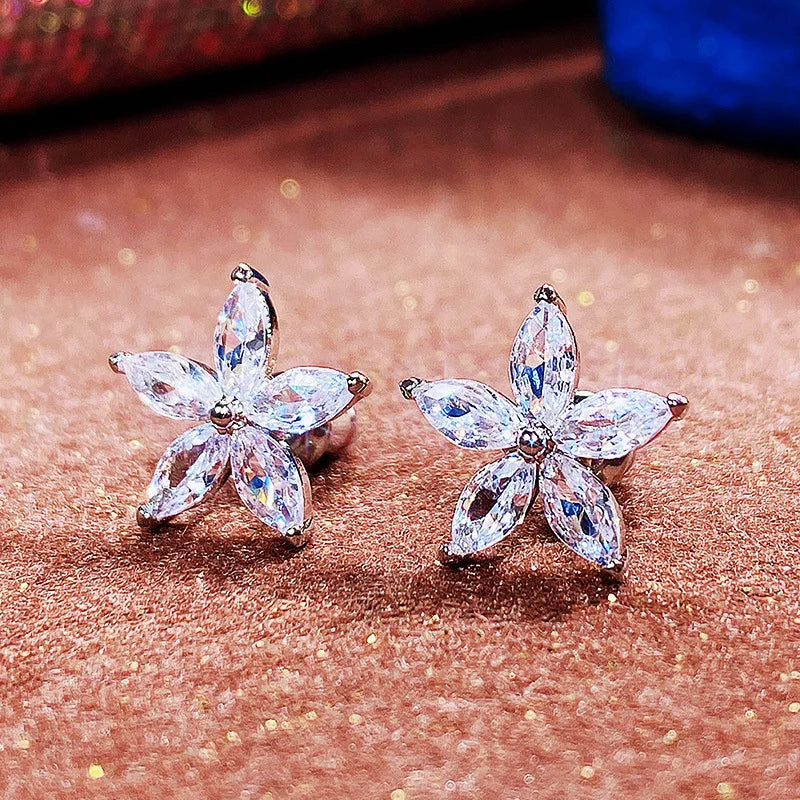 CSE1290 Top Quality Fashion Cubic Zircon Earrings Women Flower Earrings Jewelry