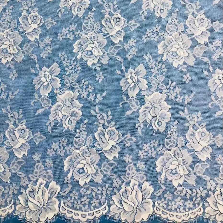 Fancy Nylon Floral Chantilly Lace Fabric Eyelash Laces 3meters LT21644