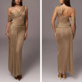 Brand Customization Elegant One-Shoulder Lace Prom Dresses Long Evening Gowns Ruffles Maxi Length Party Wear Long Dress Gowns