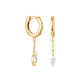 Mini 18k Gold Plated Elegant Chain Hoop Earrings 925 Sterling Silver Jewelry