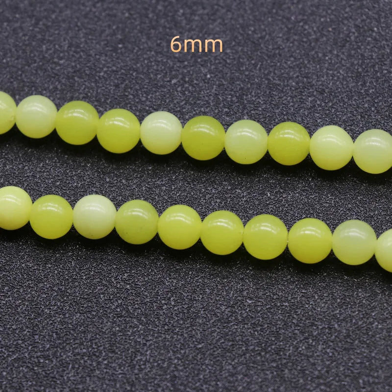 DIY Natural Stone making jewelry Loose Beads Material Multi Color Beads Colour Round Lemon Jade beads