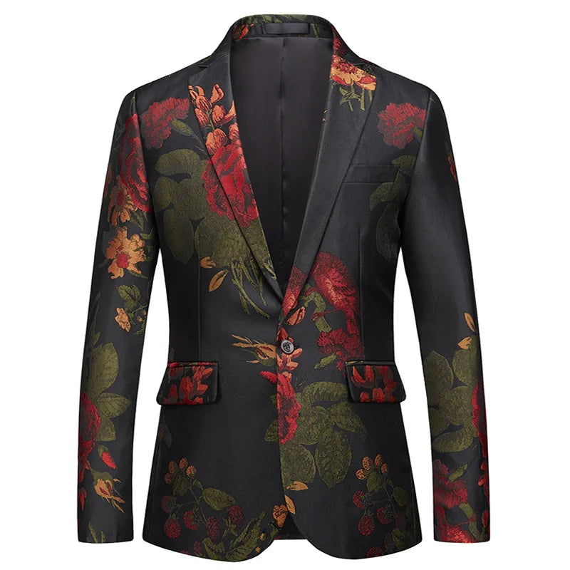 Jacket Male Wedding Banquet Blazer Men's Business Casual One-button Suit Color Korean Style Slim Suit Top