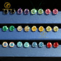 6.5mm 1CT Moissanite Stud Earrings Real 4 Claws Yellow Green Red Blue Colorful Women's Stud Earrings