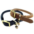 OEM Custom Adjustable PU Leather Name Tag Personalize Padded Comfort Pets Dog Leads Leather Dog Collar
