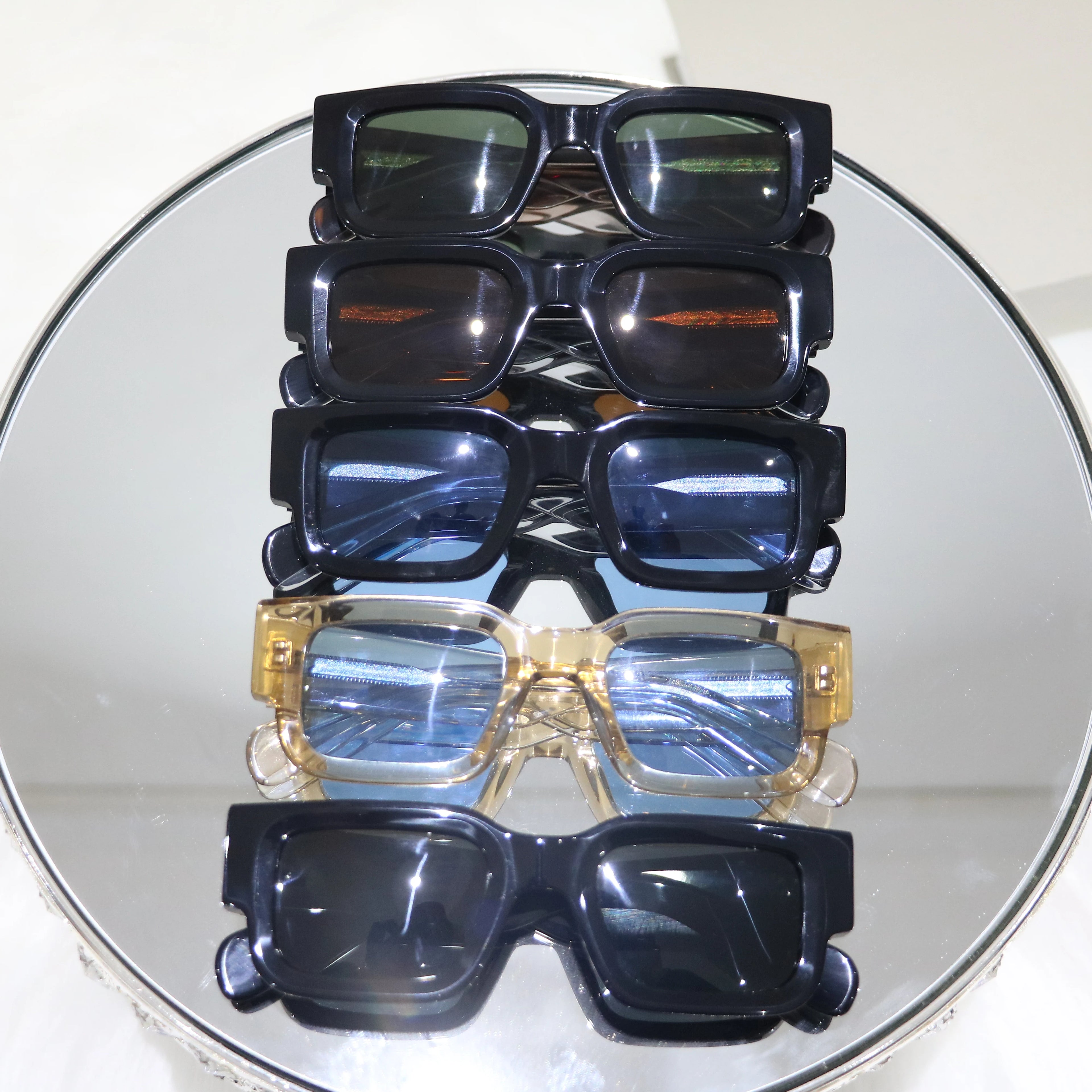 2401 Trendy Square Frame Acetate Sunglasses High Quality Polarized Men Sun Glasses 2024 Punk Shades UV400 Gafas De Sol