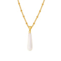 High End Jewelry Necklace Gold Plated Stainless Steel Shell Water Drop Pendant Necklaces for Women