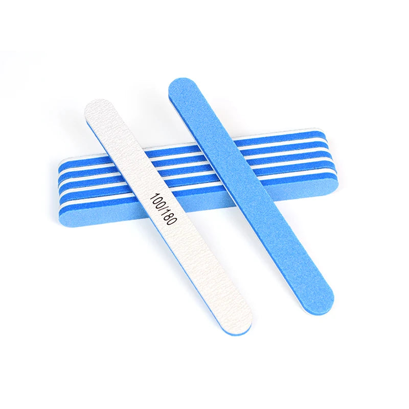 Custom Double-sided 100/180 Grit Nail File Professional Manicure Tool Blue Nail Files