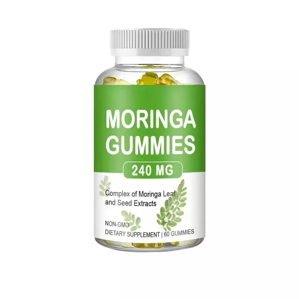 OEM/ODM Private Label Moringa Gummies With Collagen Vegan Herbal Extract Moringa Gummies for Stimulates Hair Growth