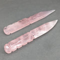 Diy Wholesale Natural Crystal Carving Folk Crafts Healing Rose Quartz Crystal Knife