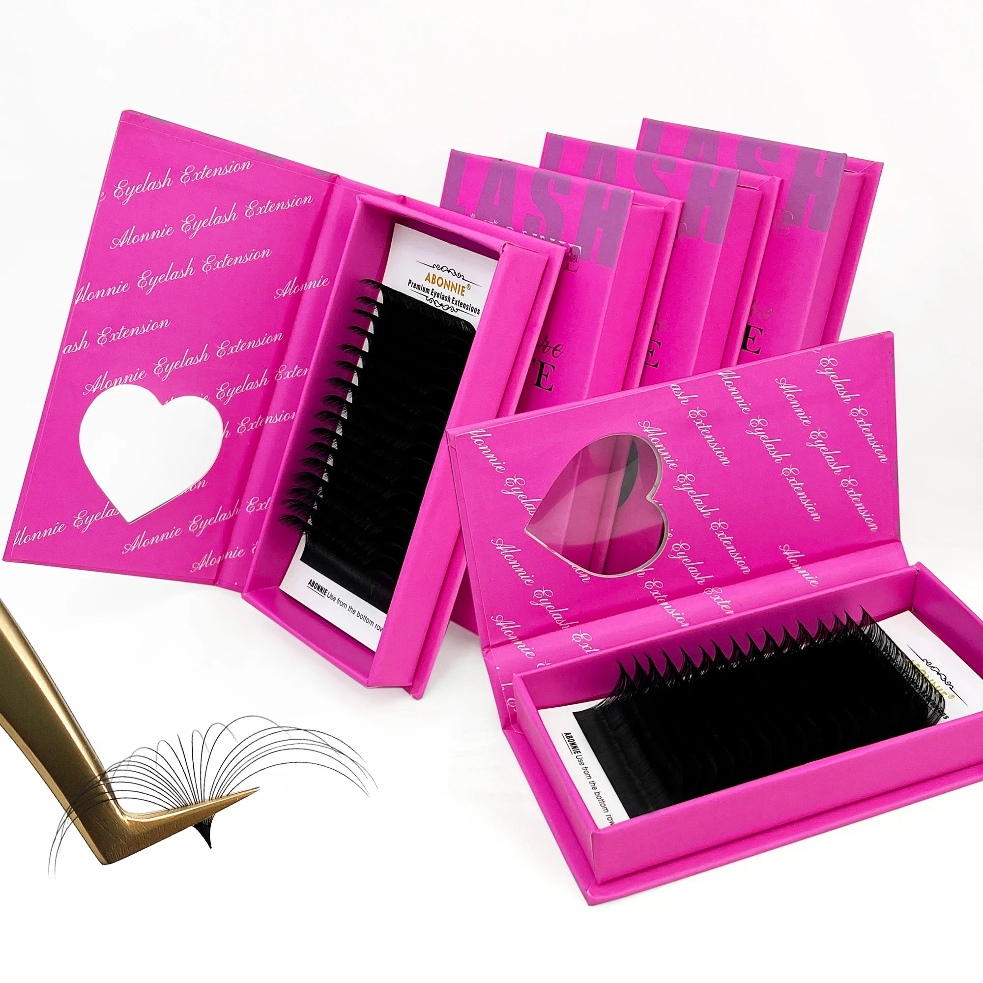 Abonnie Classic 0.02 0.03 C D CC DD  Russian Volume Eyelash Extension Individual Lashes Trays Cashmere Lash Extension Supplies