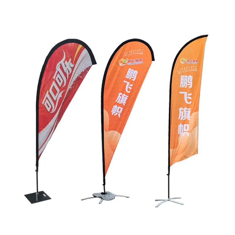 Wholesale Custom Flying Teardrop Beach Flags Tear Drop Feather Flag for Advertising Promotional Purpose