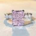 Fashion Fine Jewelry Diamond Custom CZ 5A Cubic Zirconia Radiant Cut Silver 925 Sterling Wedding Engagement Couple Ring