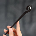 Chinese Vintage Wooden Hair Sticks Hetian Moon Blackwood Hairpin Hair Handmade Carved Women Bun Chignon Holder Accessories