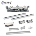 Wall Mounted Modern Zinc Alloy Concealed Sliding Door Hardware Kit Soft Closing for Apartment Wooden/Glass/Aluminium Doors 80kg