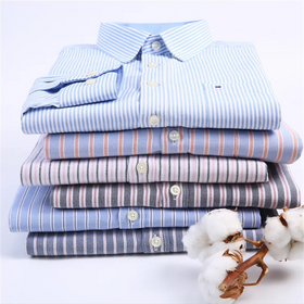 Button-down Men's Shirt Autumn/Winter 60 Cotton Men's Long Sleeve Fashion Shirt Top Oxford Woven Coat Shirt
