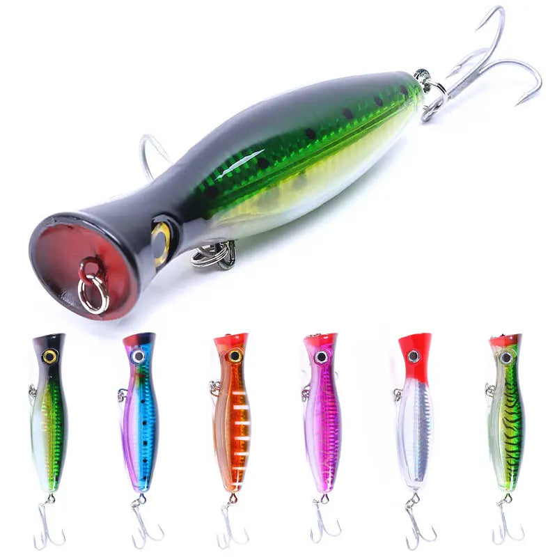Hengjia 43g Large Fishing Popper Hard Plastic Material with 3D Fish Eyes Swimbait