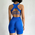 Women's Plus Size High-Waisted 4-Way Stretch Seamless Yoga Shorts Racerback Tank Top Set Breathable Moisture Wicking Solid