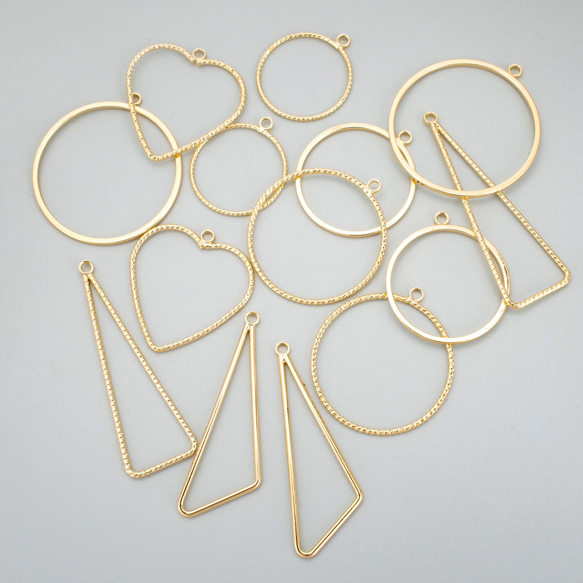 MD63 20pcs/lot Jewelry Accessories18k Gold Rhodium Platedcoppercircle Heart Shapecharmmaking Findingsdiy Pendants
