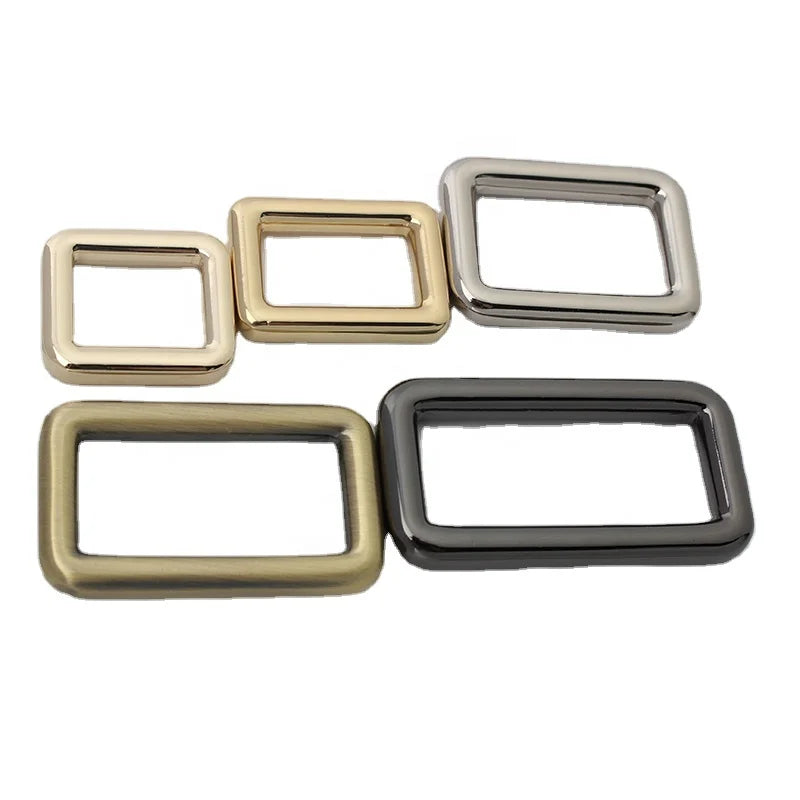 16/20/26/32/38mm Metal Square Buckle - Welded Rectangular Adjuster for Bag Straps Golden Hardware Wholesale