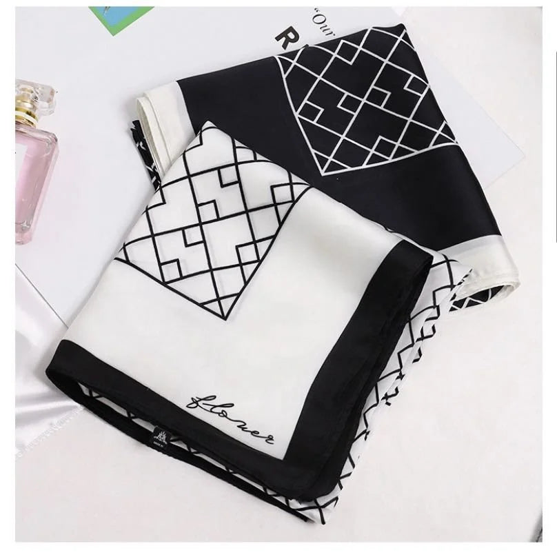 70*70cm New Small Square Scarf for Women's All-match Professional Small Neckerchief Hair Band Decoration Korean-style Silk Hijab