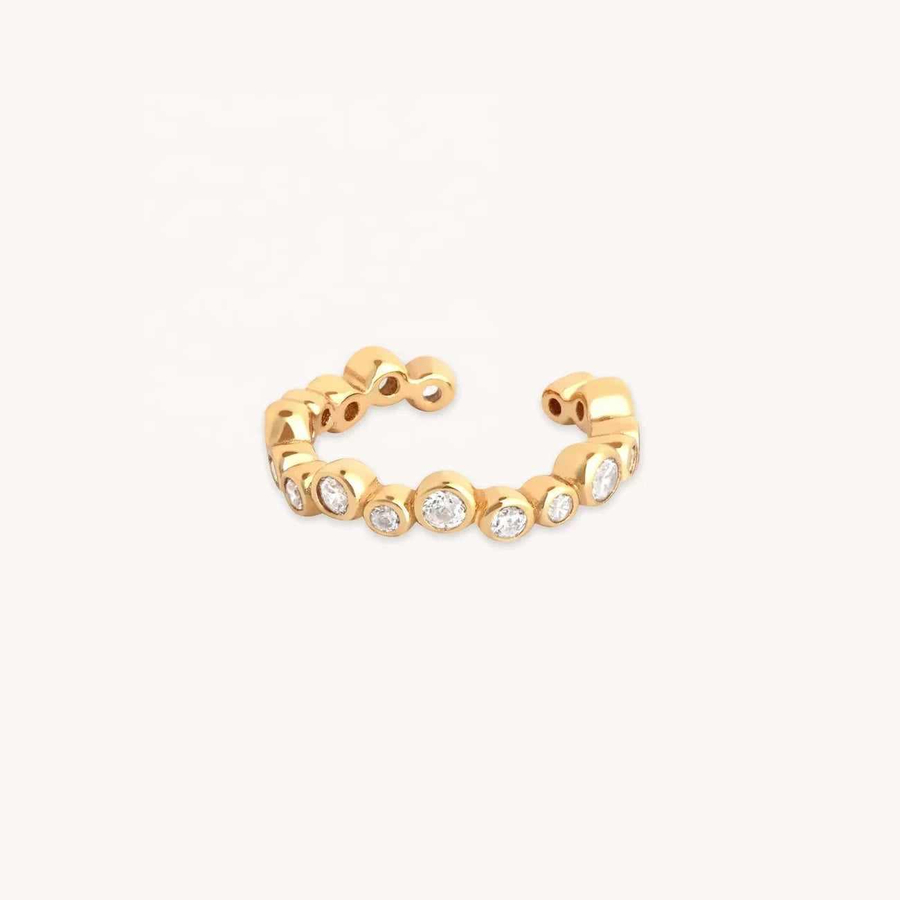 LOZRUNVE Hot Selling Sterling Silver 925 Dainty Bezel Cubic Zirconia Wave Ear Cuff Earring Gold Plated