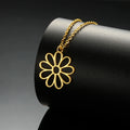 Myshape Simple Flower Pendant Necklace Stainless Steel Gold Color Women Girls Choker Necklaces Fashion Jewelry Mother's Day Gift